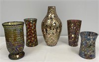Five Mosaic Vases
