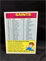 Saints Team Checklist