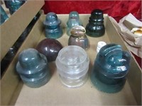 (9)Antique Glass/porcelain electric insulators.