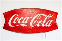 Vintage Metal Coca-Cola Fish Tail Sign -