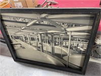 Large industrial picture, speaker, metal shelf