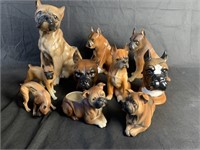 10 Boxer Dog Figurines/Planters, Vintage Kitsch