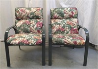 2 OUTDOOR CHAIRS WITH CUSHIONS