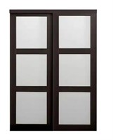 3-Lite Tempered Frosted Glass Sliding Door