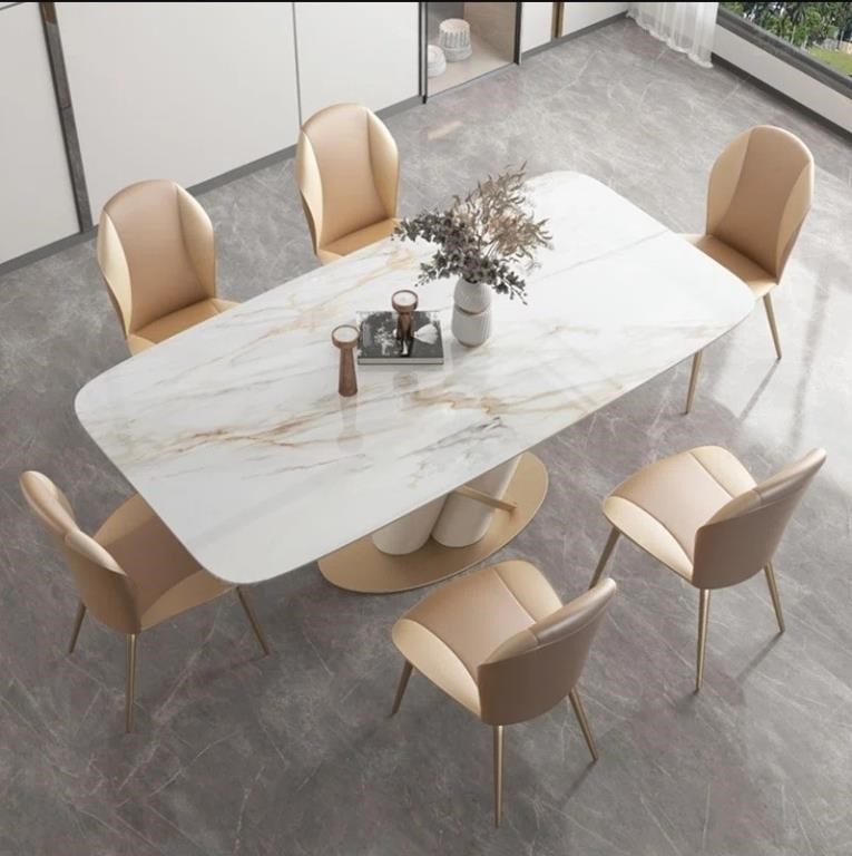new* Italian Light Luxury Rock Plate Table Modern