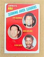 Topps 1970-71 NBA Scoring Alcindor Havlicek Hayes