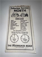 Suburban service North timetable 1952