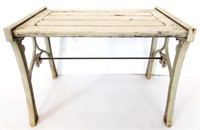 Vintage Metal Table W/Wood Top 22"x16"