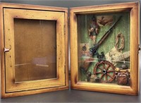 Vintage Wooden Hunting Shadow Box