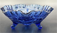 Imperial Blue Rose Footed Bowl