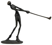 Bronze Brutalist Golf Sculpture Statue