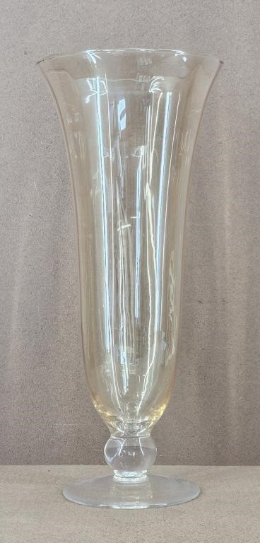 19" Rose Peach Hurricane Vase - large