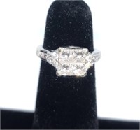 14K White Gold and Diamond Ring