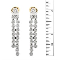 14 k Gold & Diamond Dangle Earrings