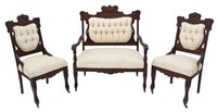 (3) AMERICAN VICTORIAN UPHOLSTERED PARLOR SET