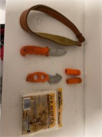 Hunting knives, gear bag, etc.