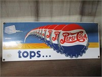 Tops Porcelian Pepsi sign