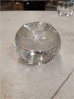 Signed crystal candle holder