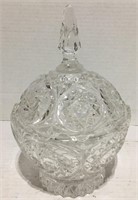 2 PIECE bowl and lid sugar or candy dish clear
