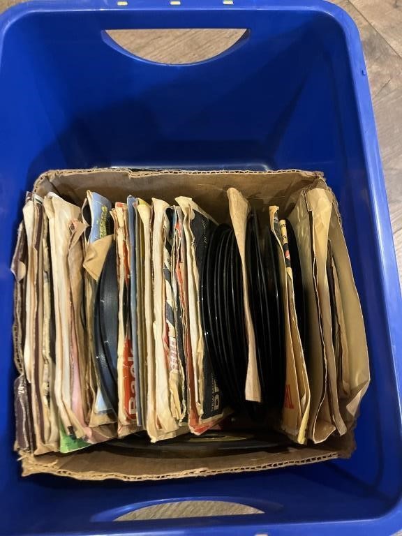 Tote FULL Of 40+ Vintage 45 Records