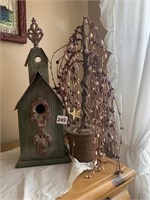 BIRD HOUSE AND ARTIFICIAL PLANT
