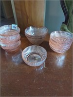 Misc sizes of pink depression bowls