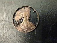 1944 walking Liberty half dollar carved out