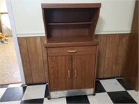 Vintage Rolling Wooden Kitchen Cabinet