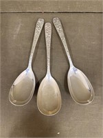 3- Large Sterling Silver Serving Spoons