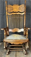 Very Nice Antique Oak Gliding Rocking Chair