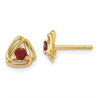 14k -Garnet Post Earrings