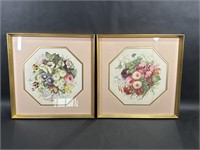 Still Life Floral Bouquet Octagonal Framed Art