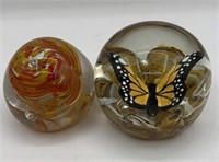 2 Paper Weights-1 Butterfly-Unmarked