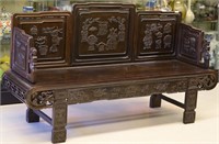 17th/18th C. Chinese Rosewood Carved Bench