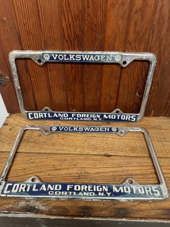 Pair of Volkswagen Cortland NY Plate Covers