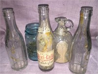 Box lot Old Bottles "Dixi-Cola" "Crystal" and more