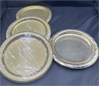 4pkgs of GOLD 16ct & 8ct Paper PartyPlates 6 3/4in
