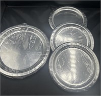 Lot of 4 SILVER Metallic Party Plates 8ct Each Pkg