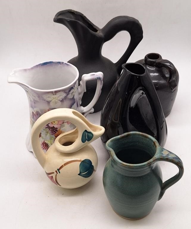 (H) Various Ceramic Jugs, vases and pitchers 9"
