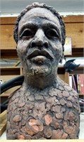 Black Man With Dreads Plaster Bust