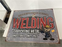 Welding metal sign