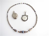 Sterling Pendants and Sterling Bead Necklace