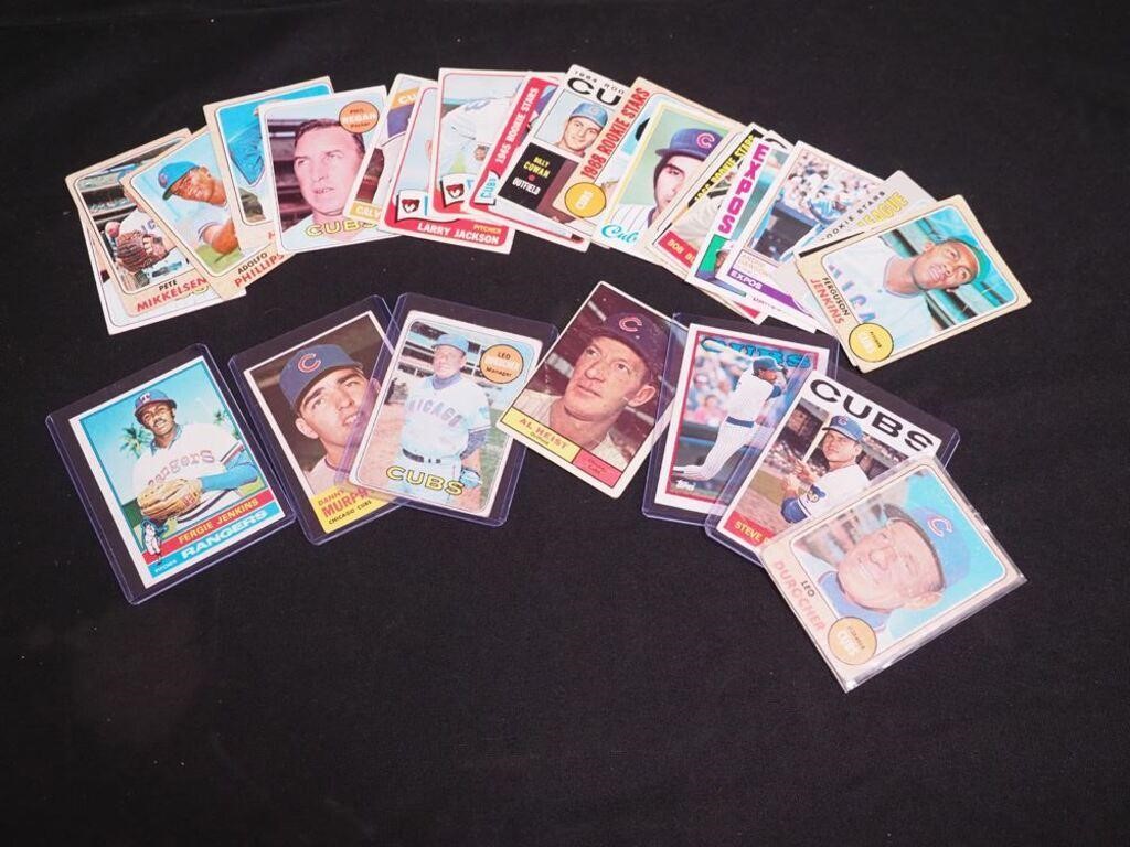 27 Chicago Cubs baseball cards; mostly 1960s,