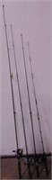 Lot of 4 Fishing Poles - All With Reels