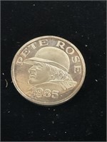 1985 PETE ROSE  ONE TROY OUNCE .999 SILVER