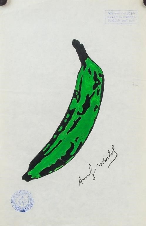 WC on Paper Signed Andy Warhol w/ AW Estate Stamp