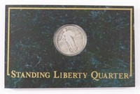 1928 SILVER STANDING LIBERY QUARTER IN FRAME