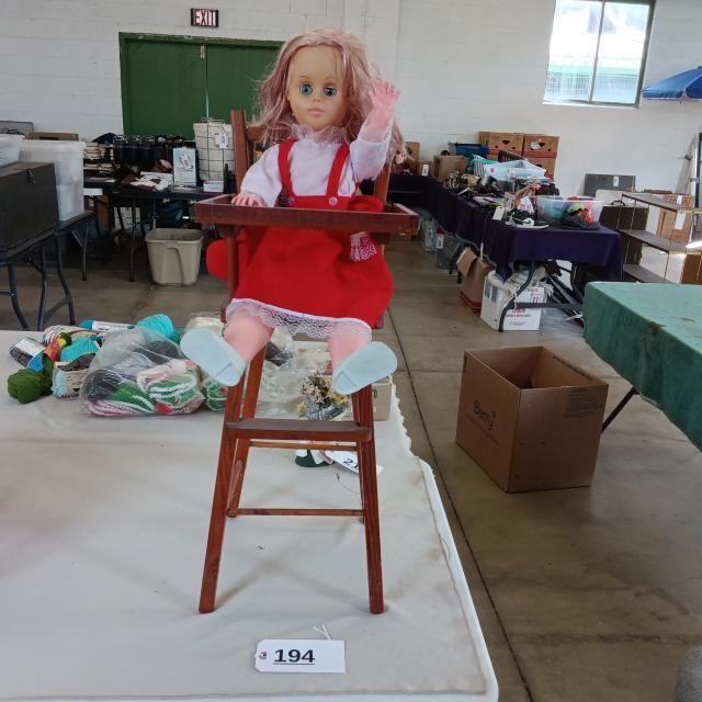 Baby Doll & Wood Highchair