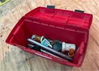 Misc items in Plastic toolbox