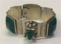 Mexico Sterling Silver Jade Bracelet